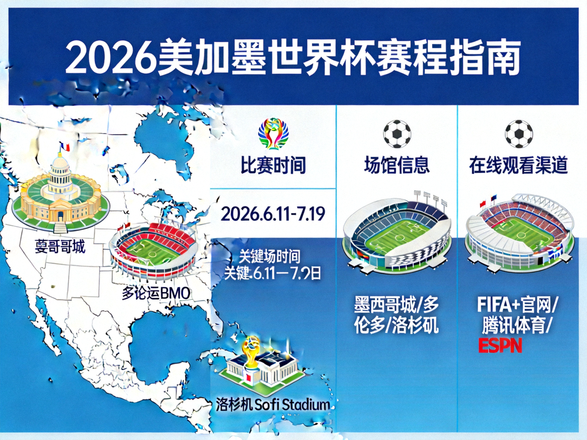 2026美加墨世界杯赛程指南：比赛时间、场馆与在线观看渠道 配图 北美城市与球场
