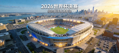 2026世界杯决赛举办地纽约新泽西体育场鸟瞰图，宏伟壮观